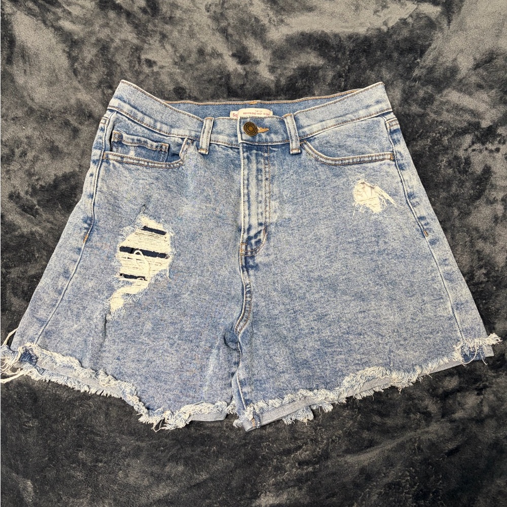 SO Light Blue Distressed Jean Shorts